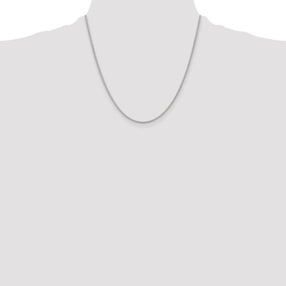 20 Inch Sterling Silver Rhodium-Plated 1.5mm Round Spiga Chain Necklace