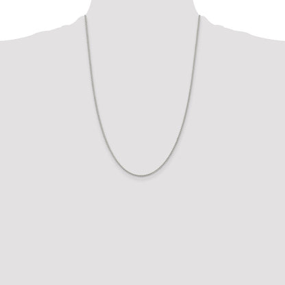 24 Inch Sterling Silver Rhodium-Plated 1.5mm Round Spiga Chain Necklace