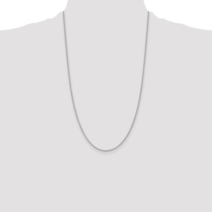 26 Inch Sterling Silver Rhodium-Plated 1.5mm Round Spiga Chain Necklace