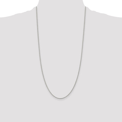 28 Inch Sterling Silver Rhodium-Plated 1.5mm Round Spiga Chain Necklace