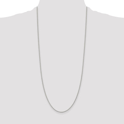 30 Inch Sterling Silver Rhodium-Plated 1.5mm Round Spiga Chain Necklace