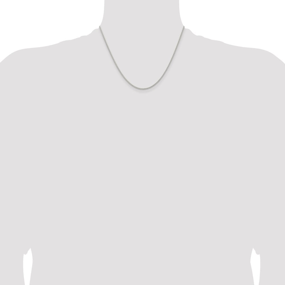 18 Inch Sterling Silver 1.6mm Round Spiga Chain W/2In Ext.