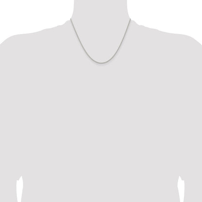 18 Inch Sterling Silver 1.6mm Round Spiga Chain W/2In Ext.