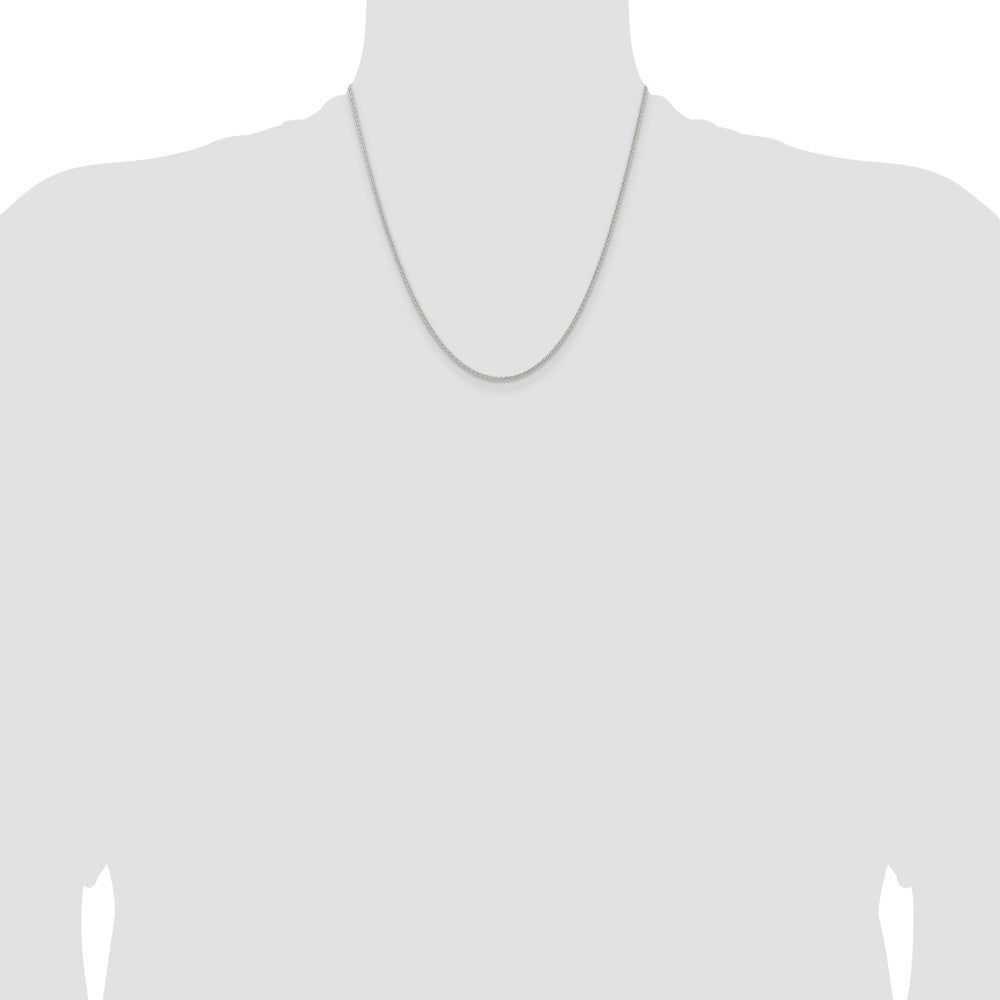 20 Inch Sterling Silver 1.6mm Round Spiga Chain Necklace