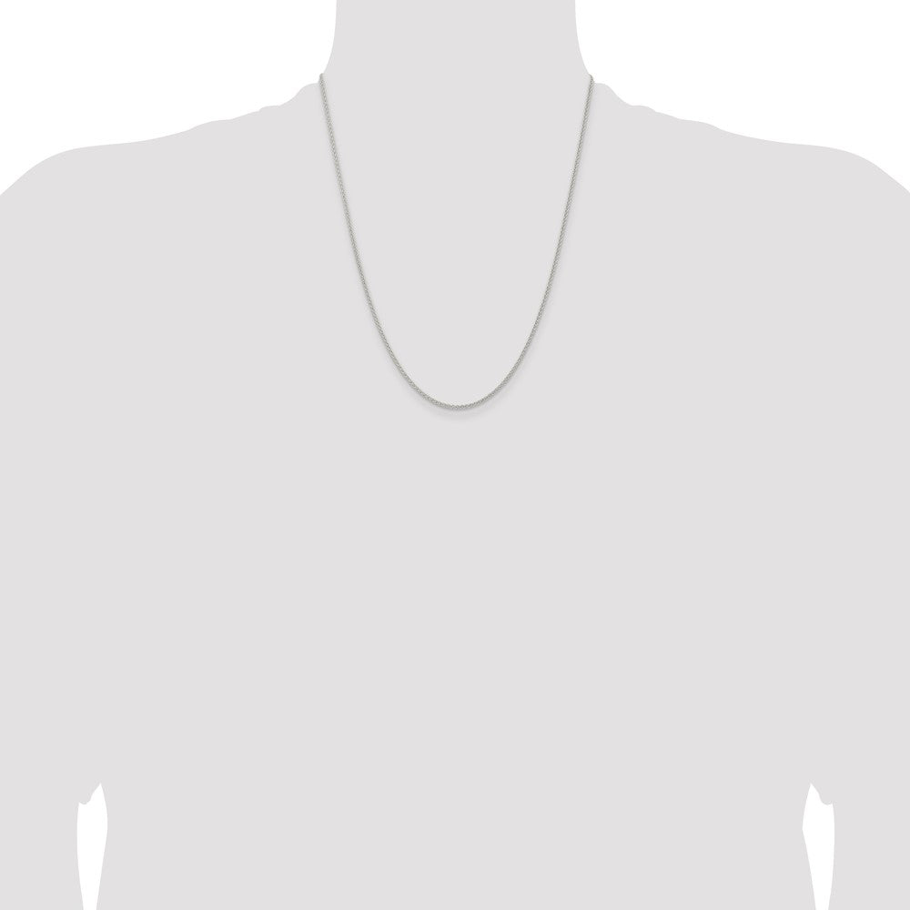 22 Inch Sterling Silver 1.6mm Round Spiga Chain Necklace
