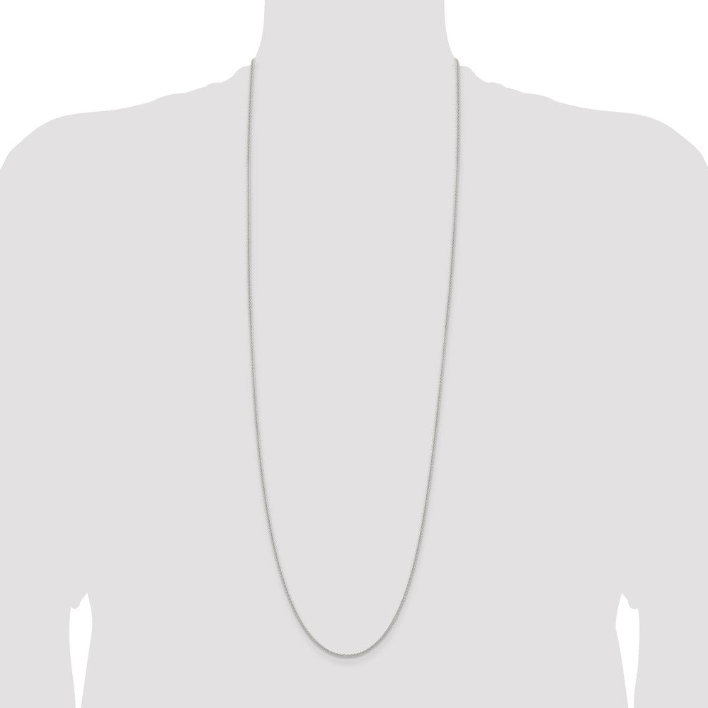 36 Inch Sterling Silver 1.6mm Round Spiga Chain Necklace