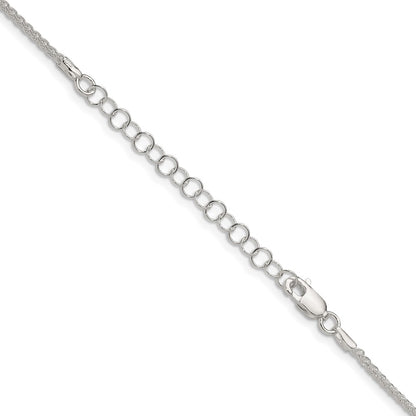 18 Inch Sterling Silver 1.6mm Round Spiga Chain W/2In Ext.