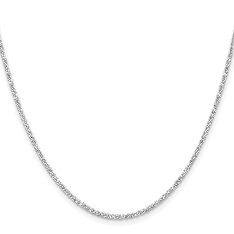 20 Inch Sterling Silver Rhodium-Plated 1.6mm Round Spiga Chain Necklace