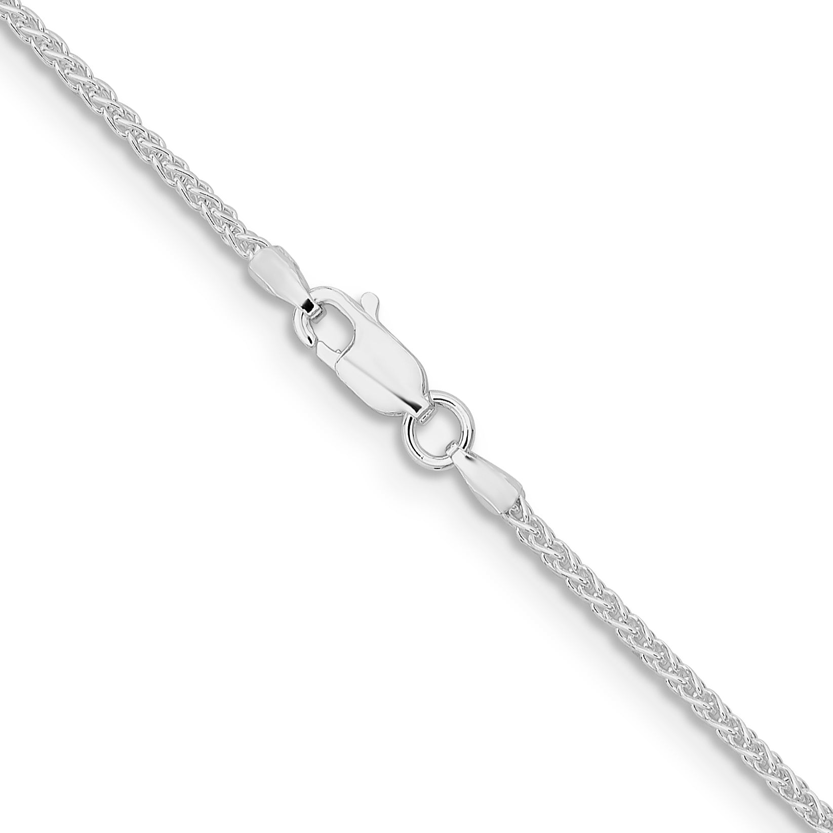 24 Inch Sterling Silver Rhodium-Plated 1.6mm Round Spiga Chain Necklace