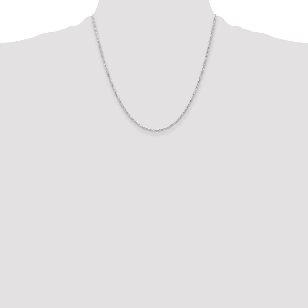 20 Inch Sterling Silver Rhodium-Plated 1.6mm Round Spiga Chain Necklace
