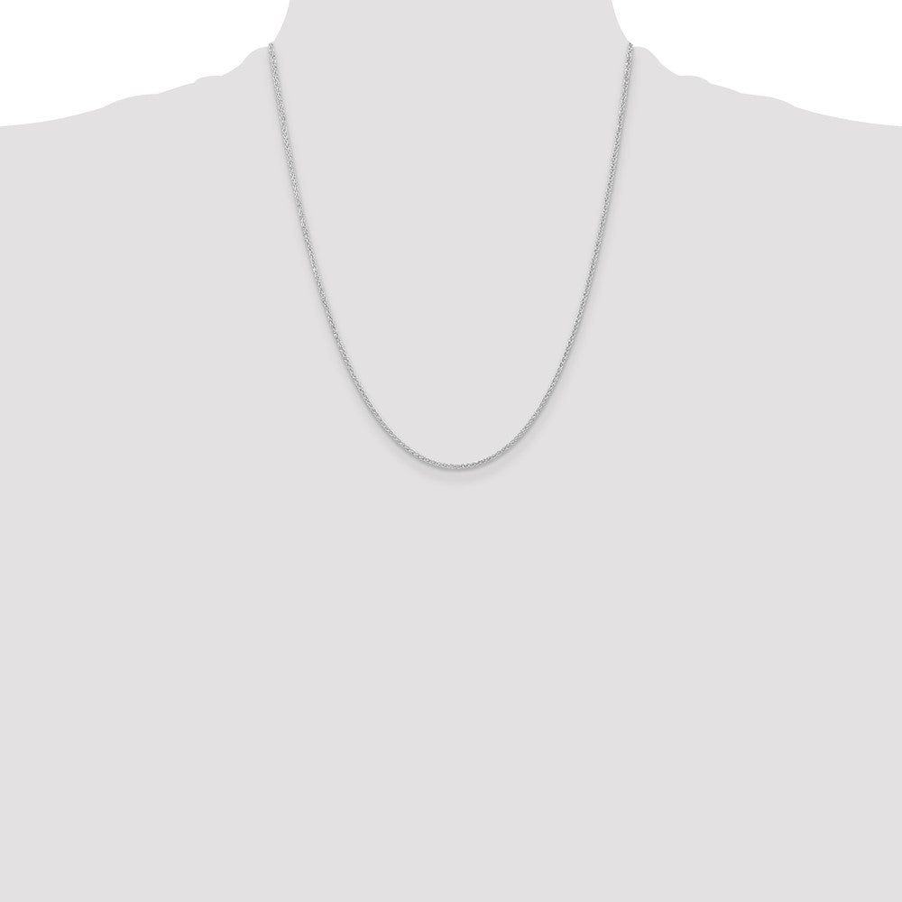 22 Inch Sterling Silver Rhodium-Plated 1.6mm Round Spiga Chain Necklace