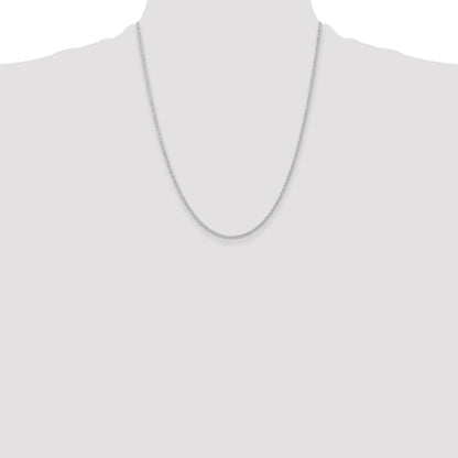 22 Inch Sterling Silver Rhodium-Plated 1.6mm Round Spiga Chain Necklace