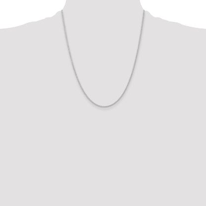 24 Inch Sterling Silver Rhodium-Plated 1.6mm Round Spiga Chain Necklace