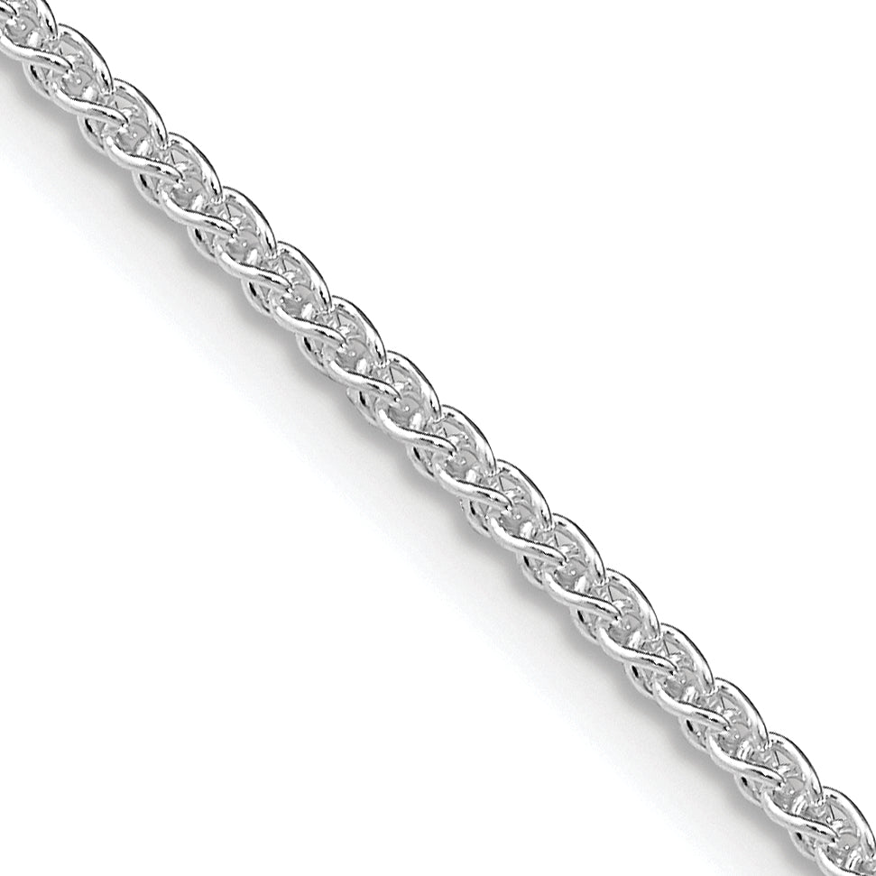 24 Inch Sterling Silver Rhodium-Plated 1.6mm Round Spiga Chain Necklace