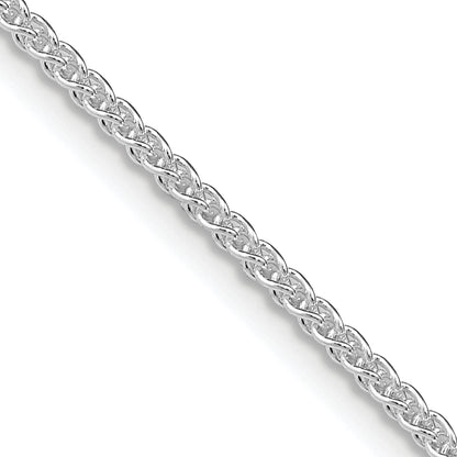 24 Inch Sterling Silver Rhodium-Plated 1.6mm Round Spiga Chain Necklace