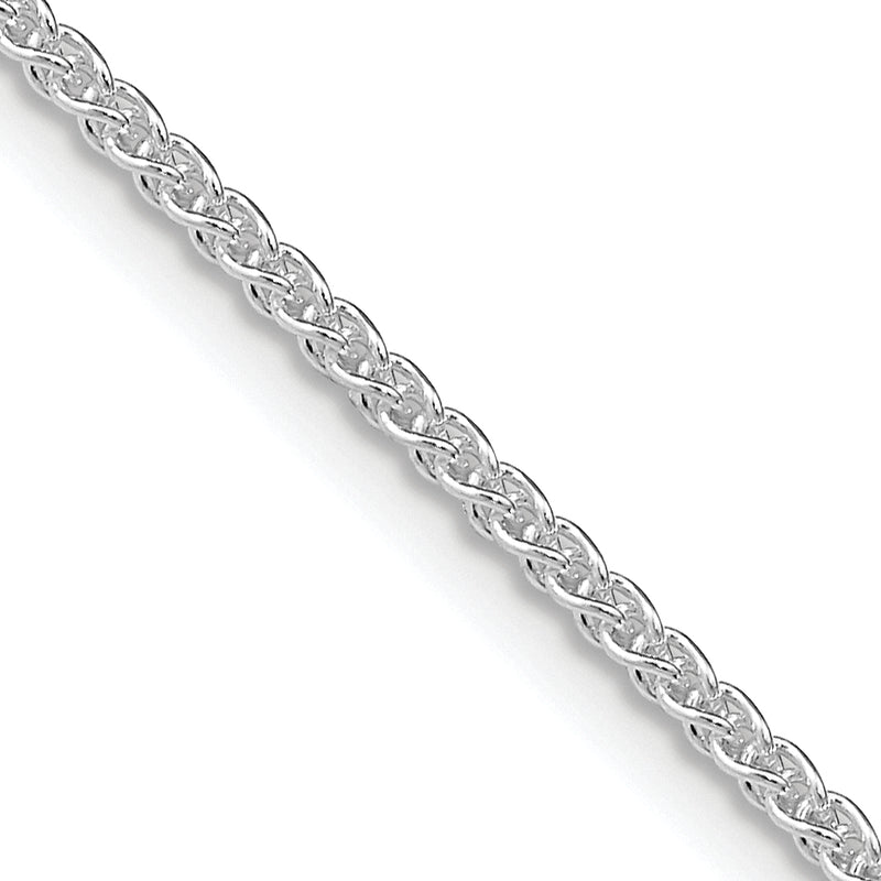 24 Inch Sterling Silver Rhodium-Plated 1.6mm Round Spiga Chain Necklace