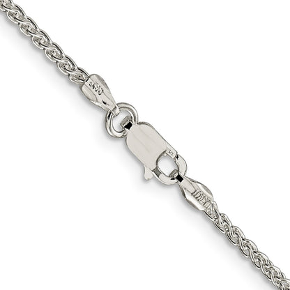 16 Inch Sterling Silver 1.75mm Round Spiga Chain Necklace