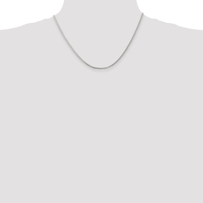 18 Inch Sterling Silver 1.75mm Round Spiga Chain W/2In Ext.