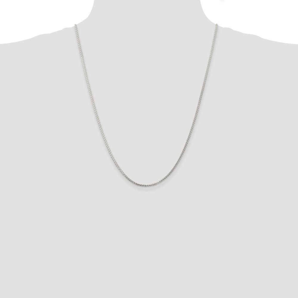 24 Inch Sterling Silver 1.75mm Round Spiga Chain Necklace