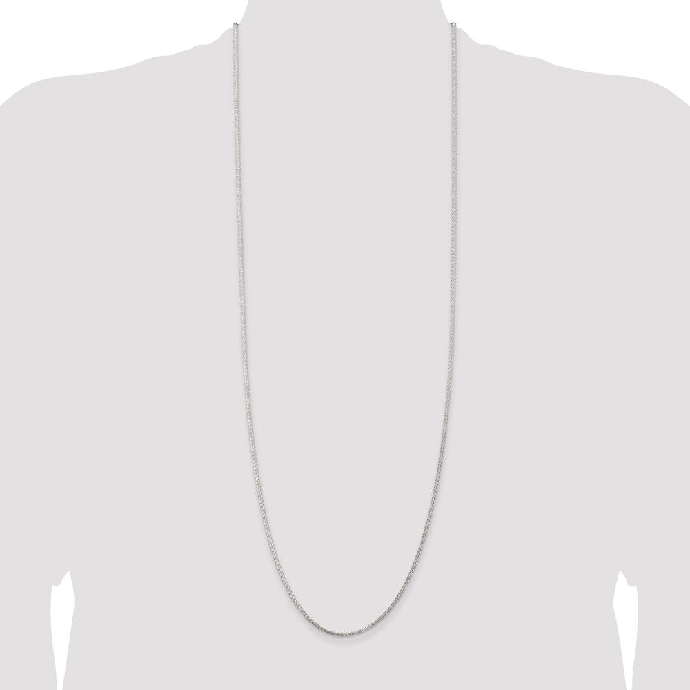 36 Inch Sterling Silver 1.75mm Round Spiga Chain Necklace