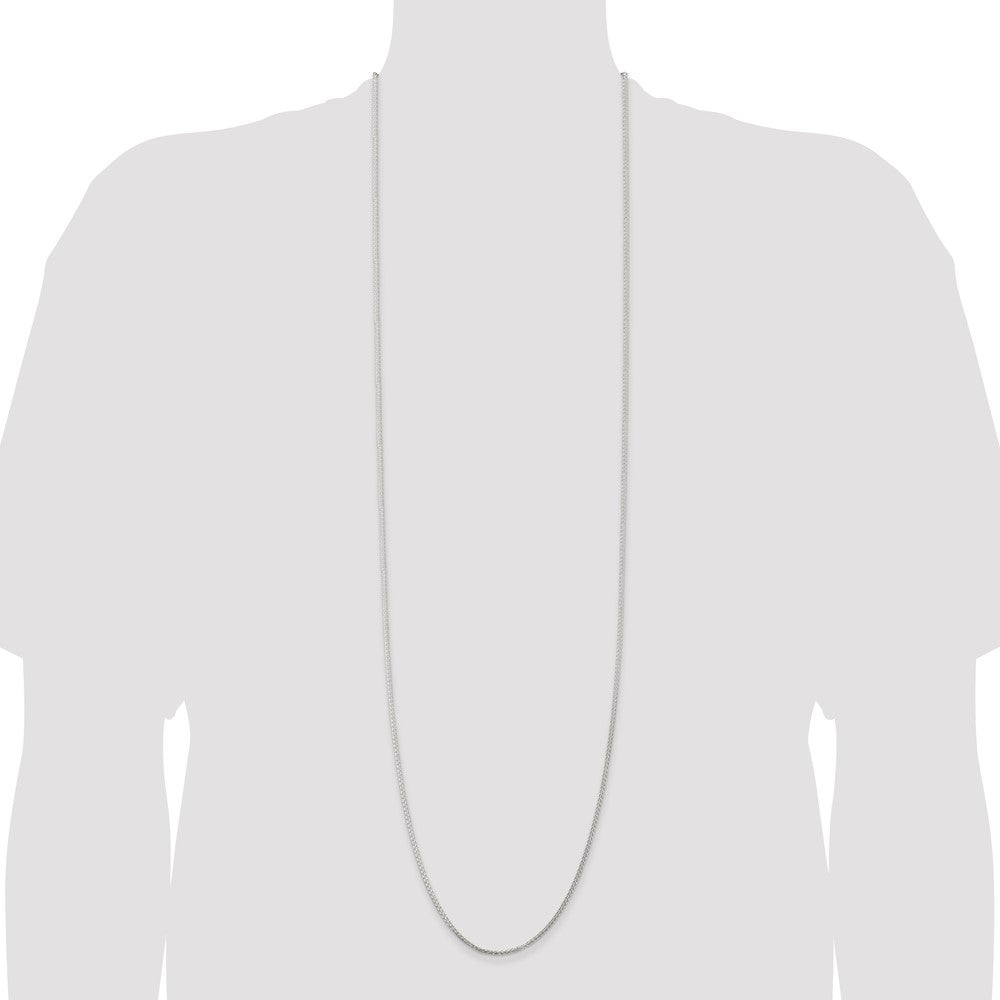 42 Inch Sterling Silver 1.75mm Round Spiga Chain Necklace