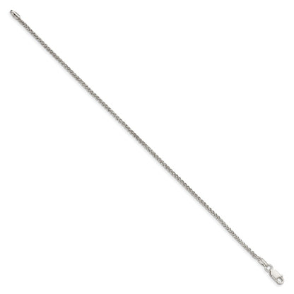 7 Inch Sterling Silver 1.75mm Round Spiga Chain Bracelet