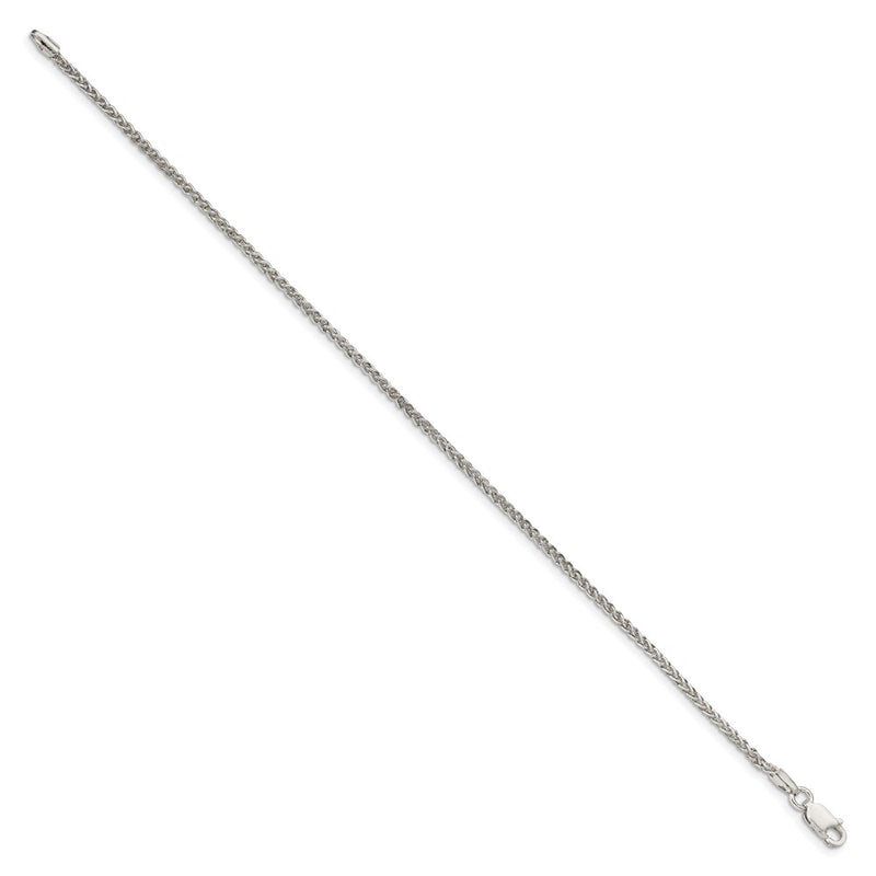 7 Inch Sterling Silver 1.75mm Round Spiga Chain Bracelet