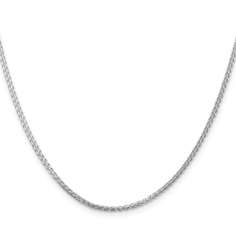 36 Inch Sterling Silver Rhodium-Plated 1.75mm Round Spiga Chain Necklace