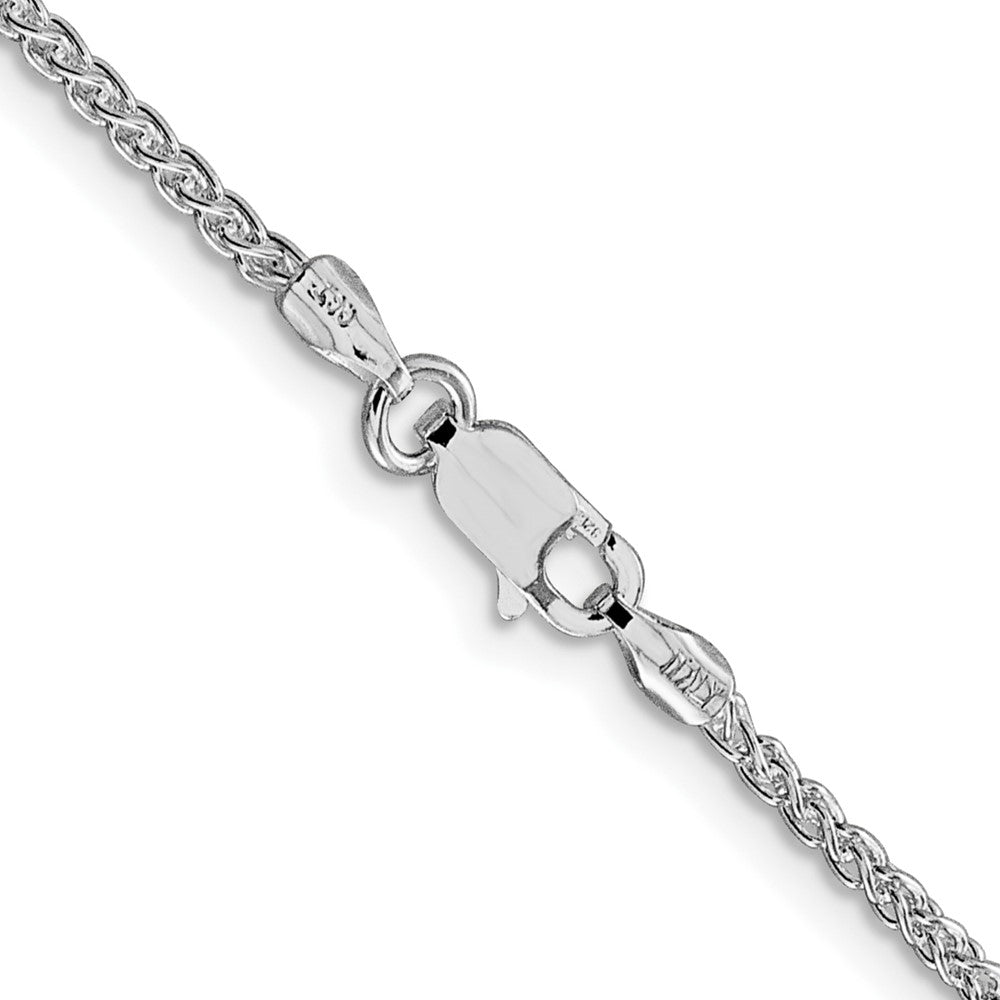 36 Inch Sterling Silver Rhodium-Plated 1.75mm Round Spiga Chain Necklace