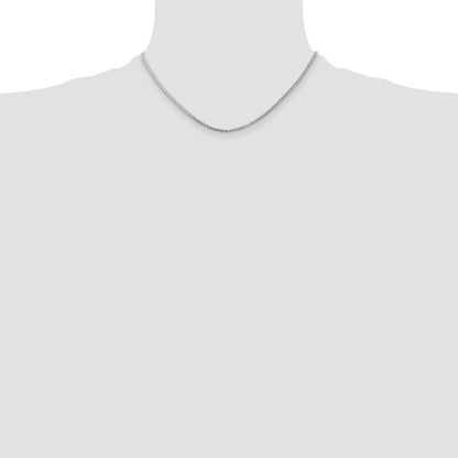 16 Inch Sterling Silver Rhodium-Plated 1.75mm Round Spiga Chain Necklace