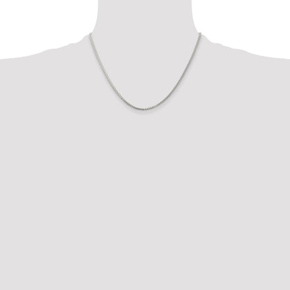 18 Inch Sterling Silver Rhodium-Plated 1.75mm Round Spiga Chain Necklace