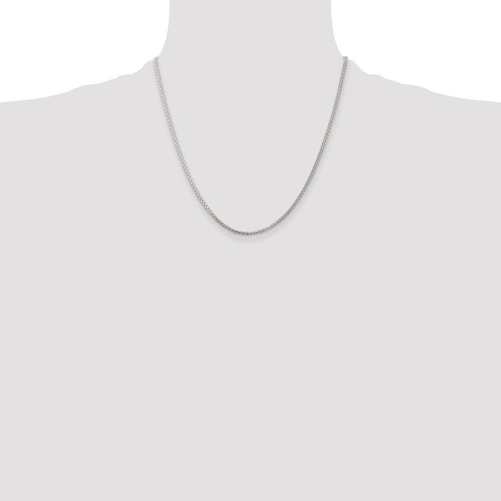 20 Inch Sterling Silver Rhodium-Plated 1.75mm Round Spiga Chain Necklace
