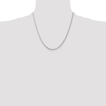 20 Inch Sterling Silver Rhodium-Plated 1.75mm Round Spiga Chain Necklace