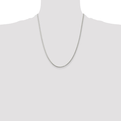 22 Inch Sterling Silver Rhodium-Plated 1.75mm Round Spiga Chain Necklace