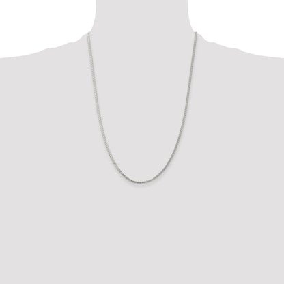24 Inch Sterling Silver Rhodium-Plated 1.75mm Round Spiga Chain Necklace