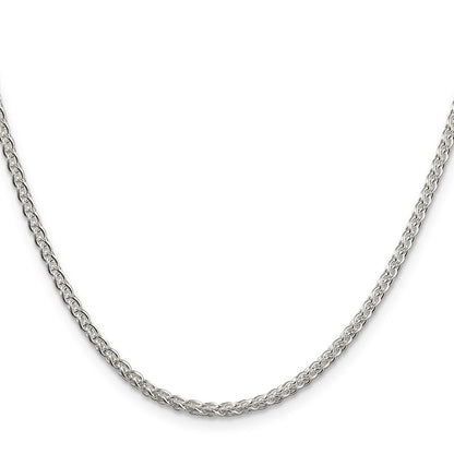 24 Inch Sterling Silver 2.5mm Round Spiga Chain Necklace