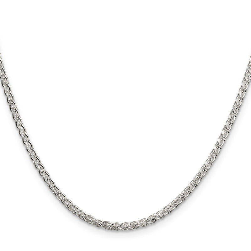 24 Inch Sterling Silver 2.5mm Round Spiga Chain Necklace