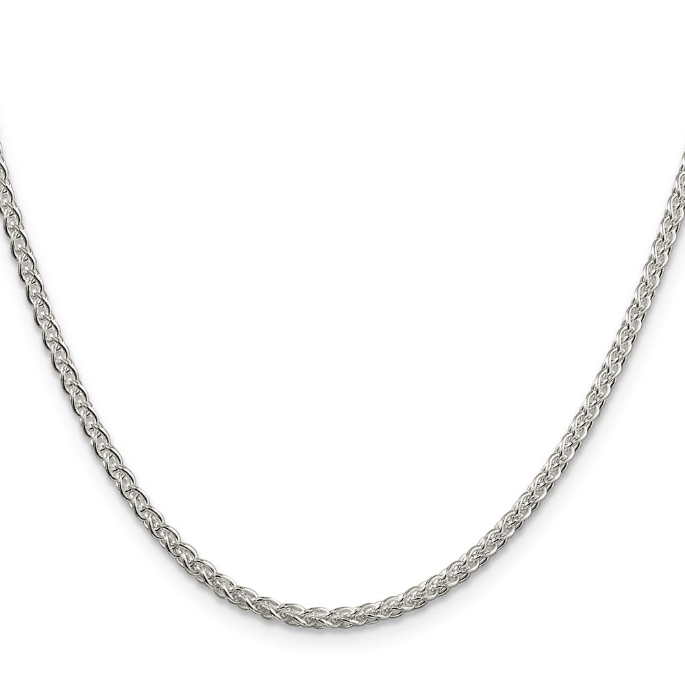 22 Inch Sterling Silver 2.5mm Round Spiga Chain Necklace