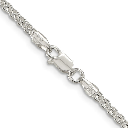 28 Inch Sterling Silver 2.5mm Round Spiga Chain Necklace