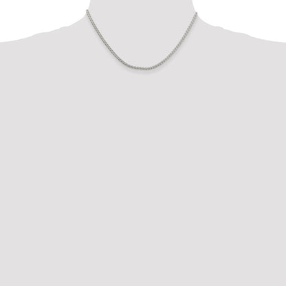 16 Inch Sterling Silver 2.5mm Round Spiga Chain Necklace