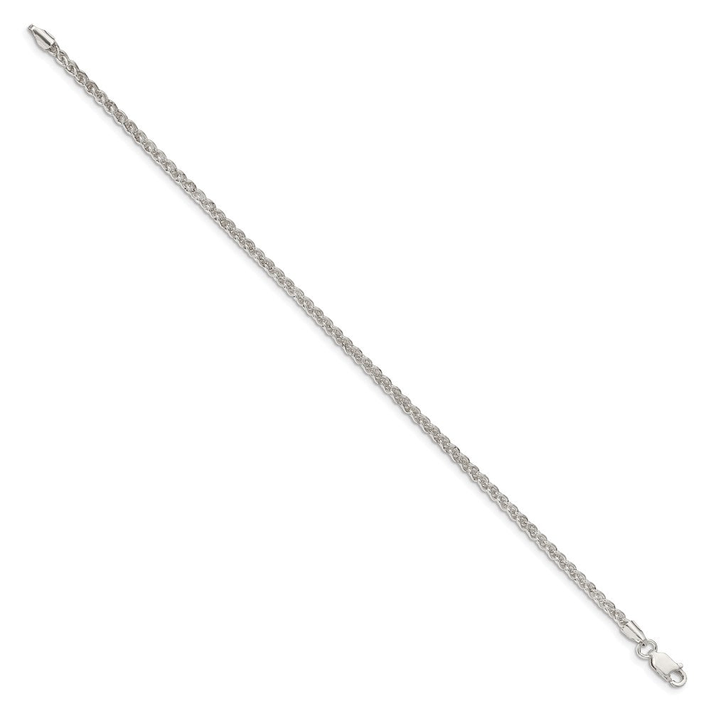 8 Inch Sterling Silver 2.5mm Round Spiga Chain Bracelet