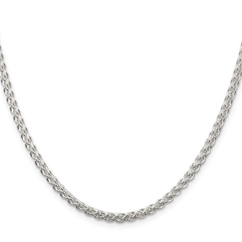 22 Inch Sterling Silver 3mm Round Spiga Chain Necklace