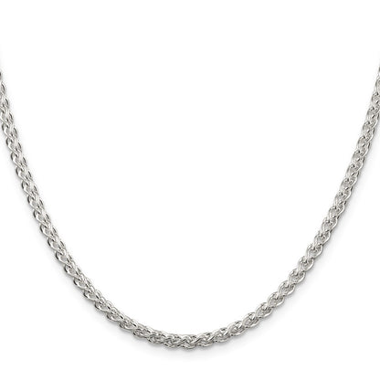 36 Inch Sterling Silver 3mm Round Spiga Chain Necklace