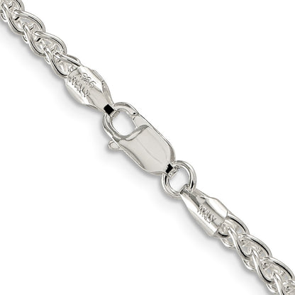 24 Inch Sterling Silver 3mm Round Spiga Chain Necklace