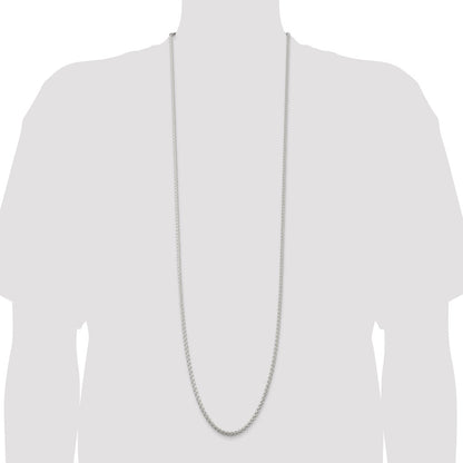 42 Inch Sterling Silver 3mm Round Spiga Chain Necklace