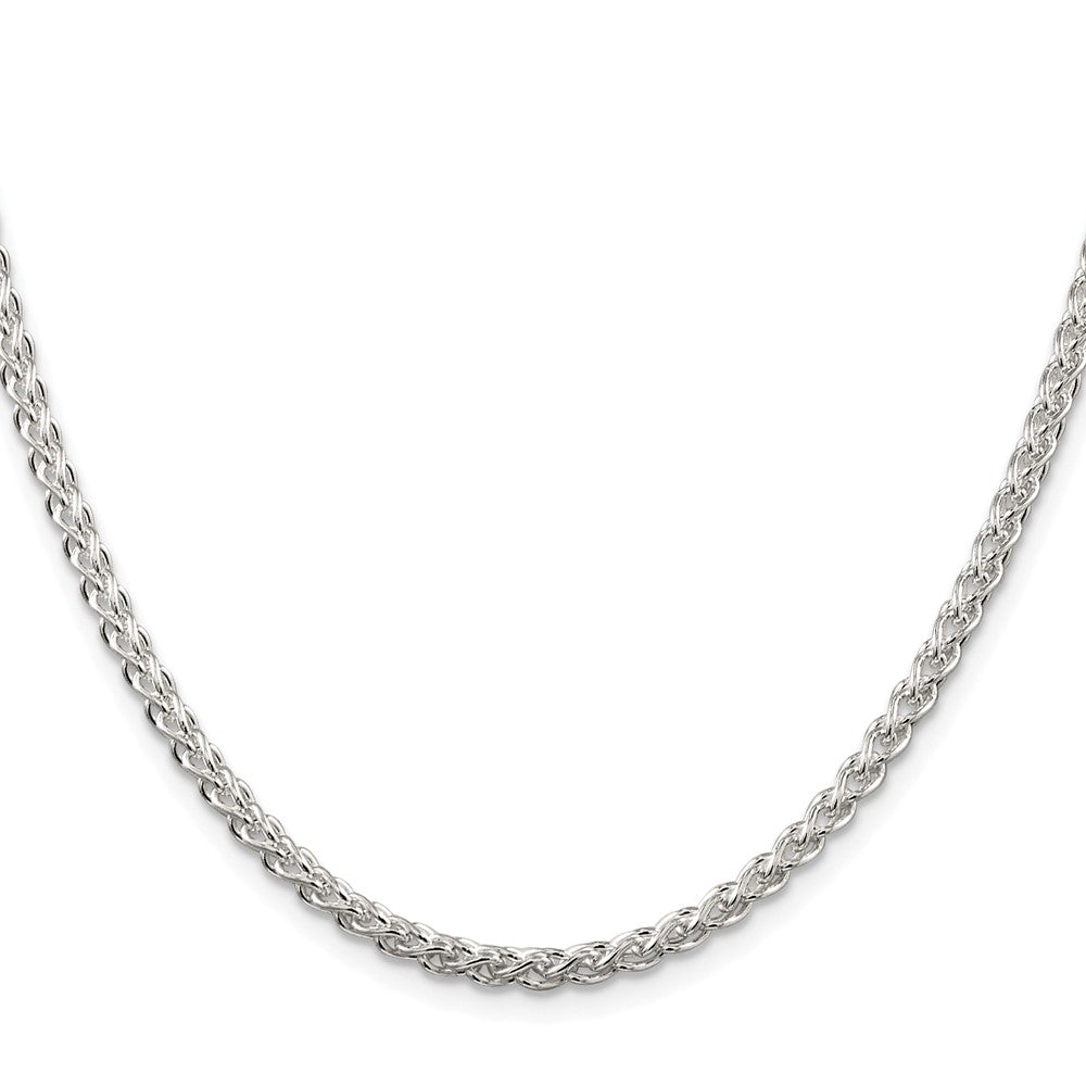 Sterling Silver Rhodium-Plated 3mm Round Spiga Chain