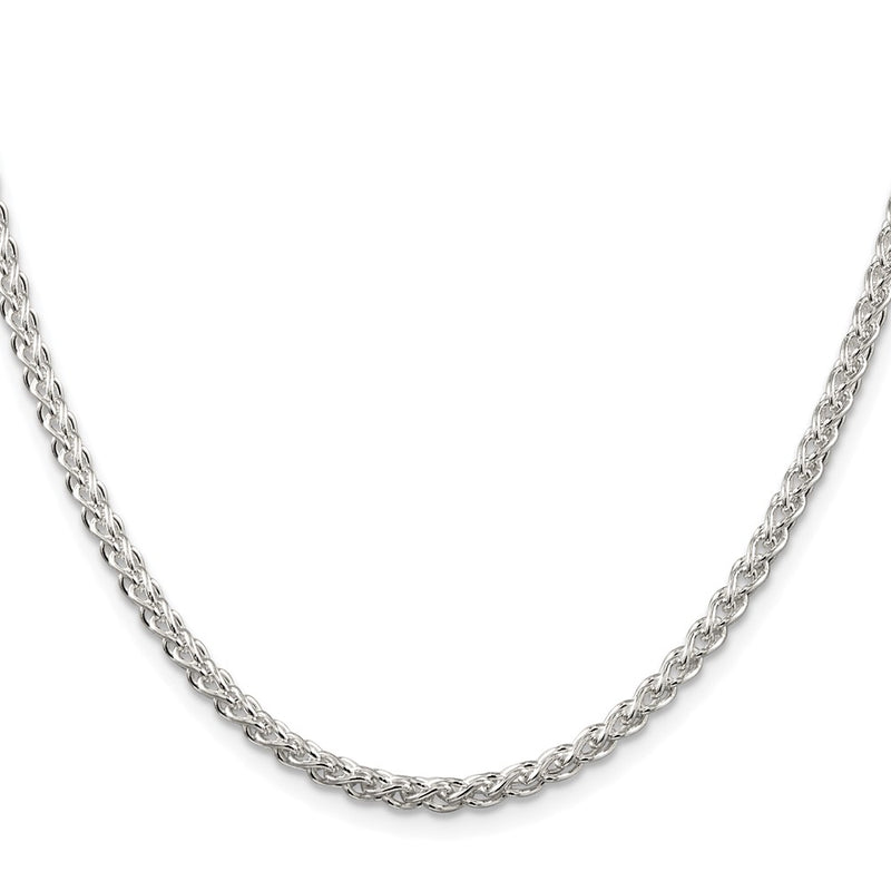 Sterling Silver Rhodium-Plated 3mm Round Spiga Chain