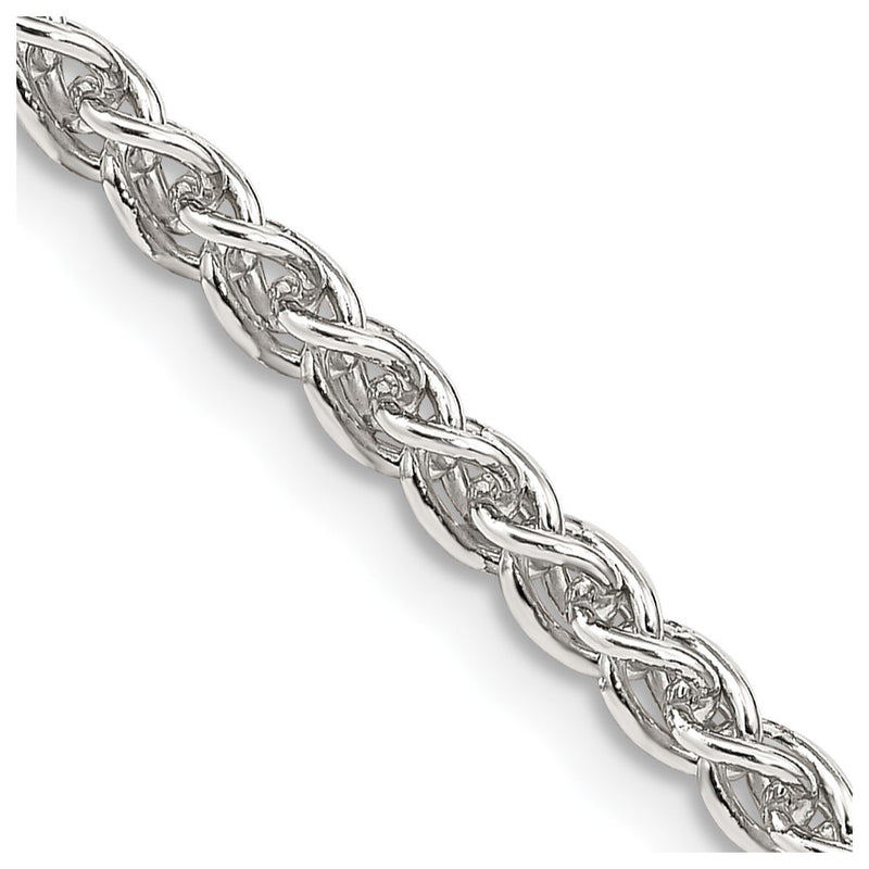 22 Inch Sterling Silver 3mm Round Spiga Chain Necklace