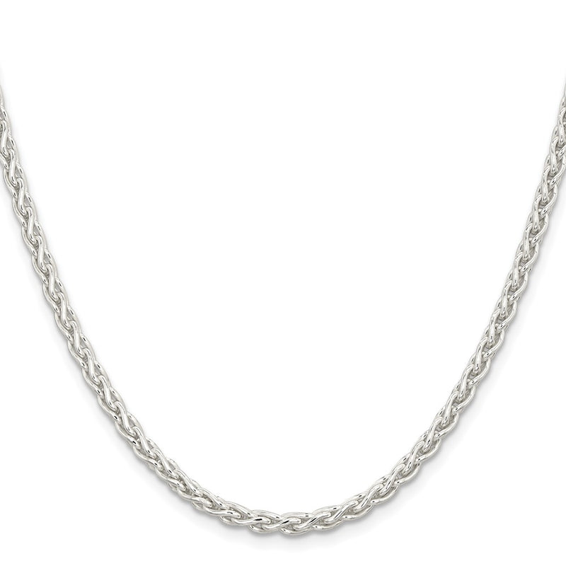 26 Inch Sterling Silver 3.7mm Round Spiga Chain Necklace