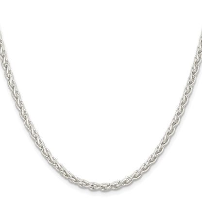 16 Inch Sterling Silver 3.7mm Round Spiga Chain Necklace